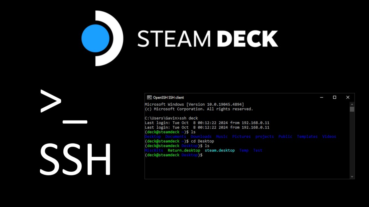 Adventures in SteamDeck Development #1 – Connecting to your deck via&nbsp;SSH